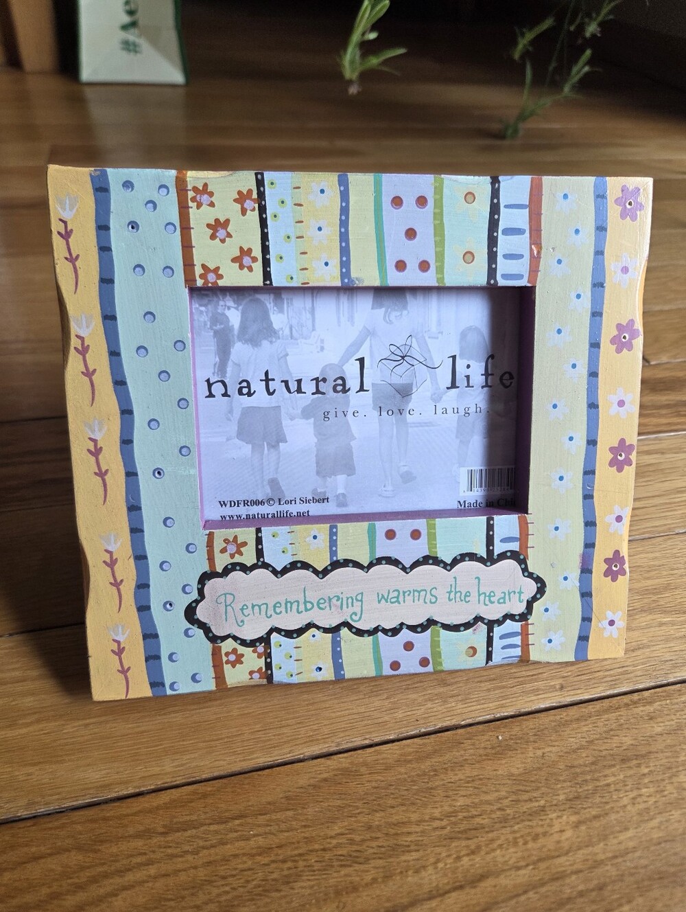 NATURAL LIFE Pastel Striped & Floral Photo Frame